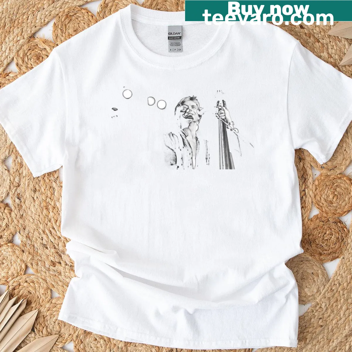 Commemorative The Police tour T-shirt with iconic imagery — on a men's t-shirt