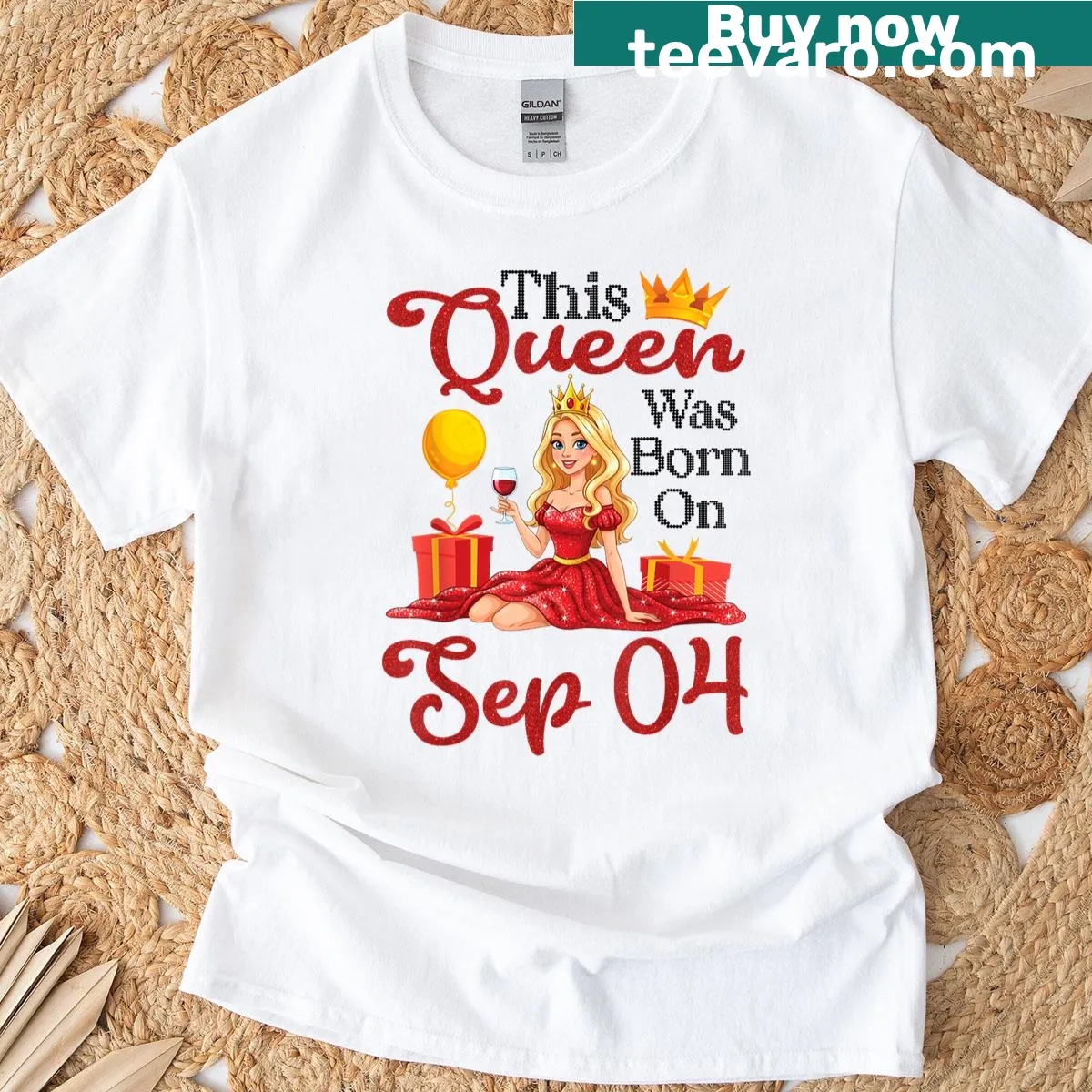 Birthday-themed T-shirt with text celebrating September 4th — on a men's t-shirt