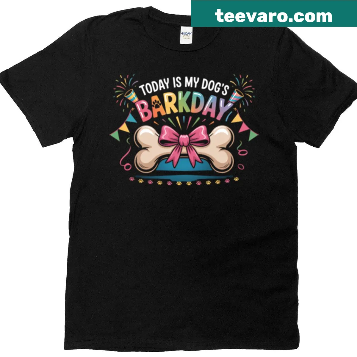 Funny T-shirt that says 'Today Is My Dog's Barkday' — on a men's t-shirt
