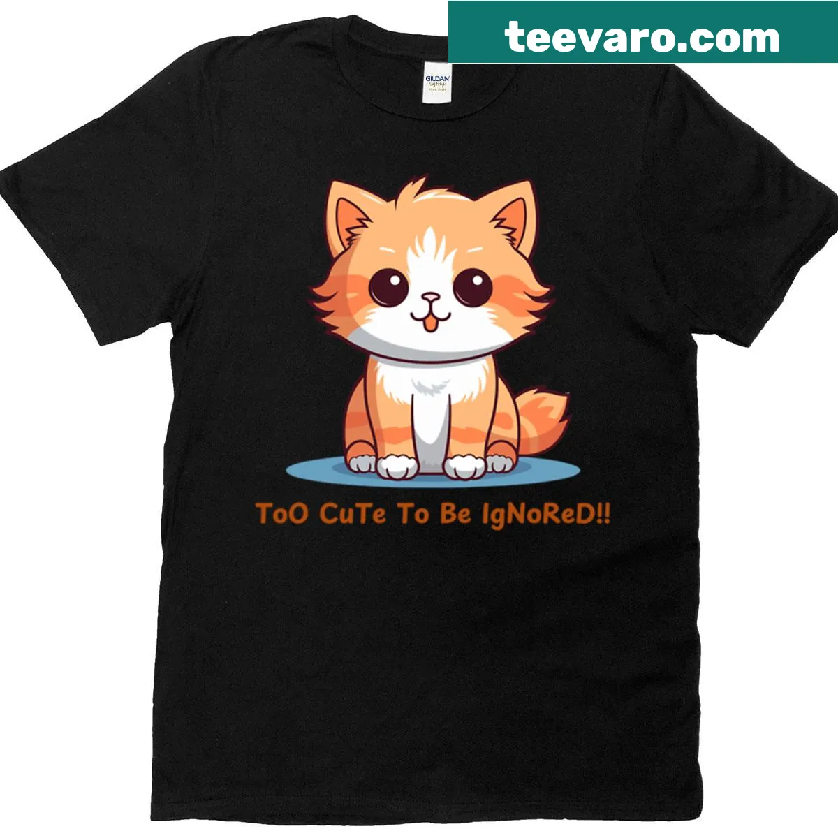 Cute illustration of an orange cat on a T-shirt. — on a men's t-shirt