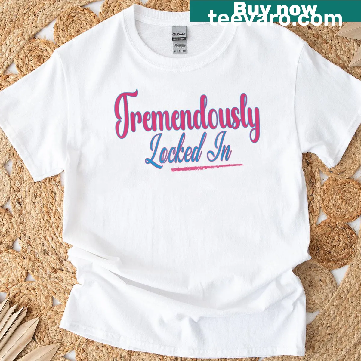 Motivational t-shirt with bold lettering that inspires determination — on a men's t-shirt