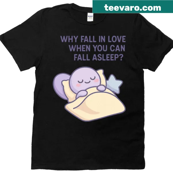 Playful text design about love and sleep on t-shirt