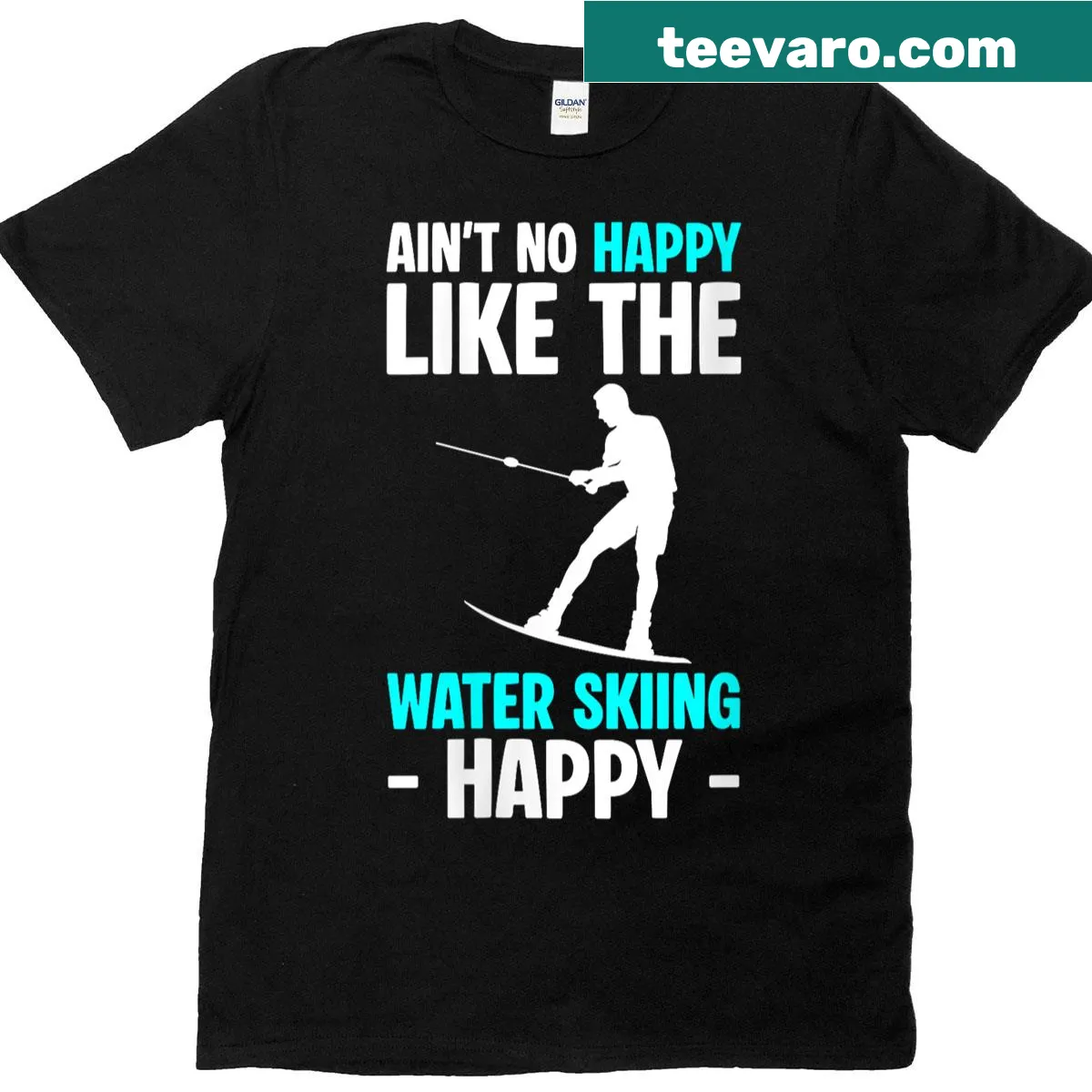 Cheerful t-shirt for water skiing enthusiasts — on a men's t-shirt