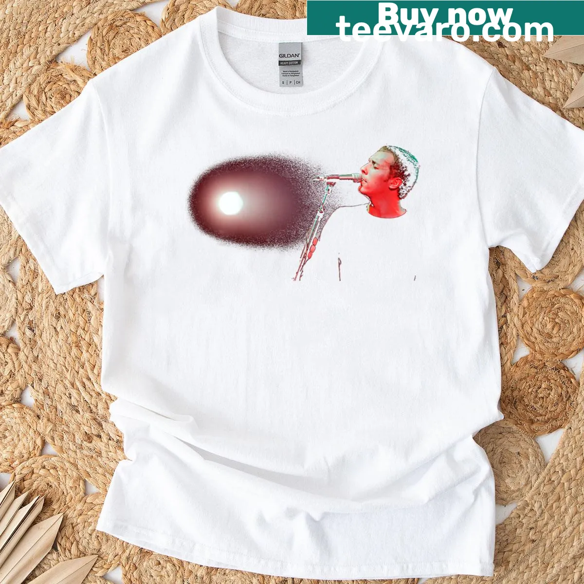 Coldplay Live Parachutes tour t-shirt for women — on a men's t-shirt
