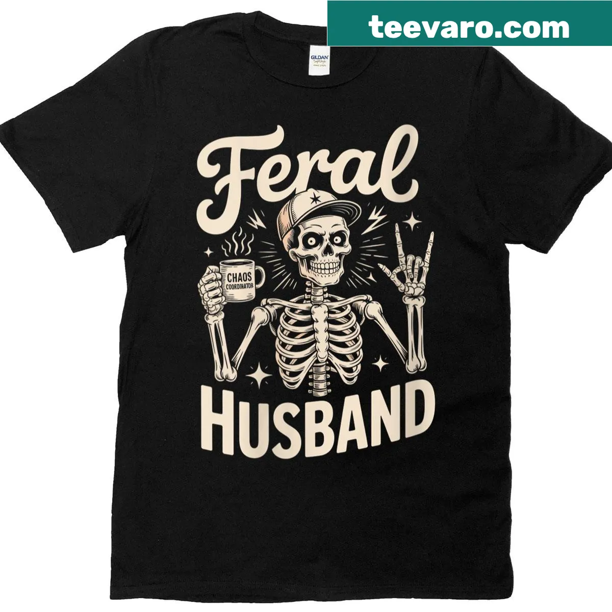 Skeleton-themed T-shirt with 'Best Husband Ever' text — on a men's t-shirt