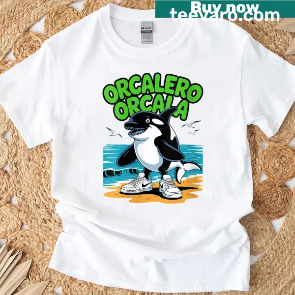 Humorous Orcalero Beach meme t-shirt for women