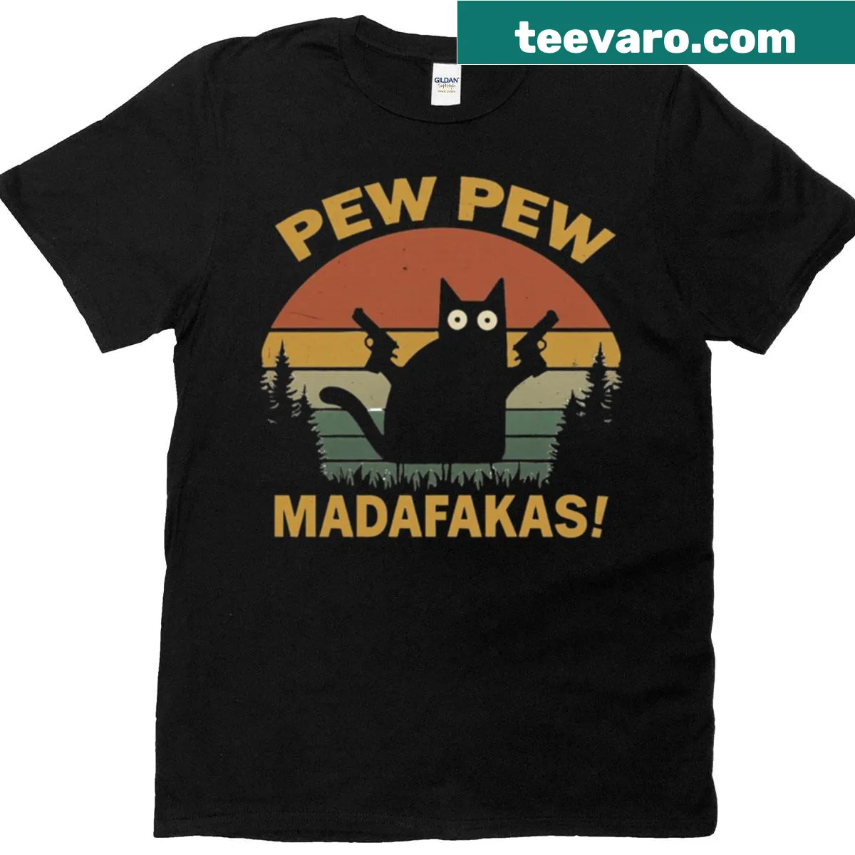 Vintage funny cat-themed t-shirt — on a men's t-shirt