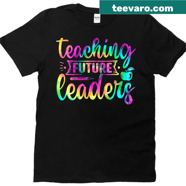 Retro teacher shirt with a graphic celebrating future leaders.