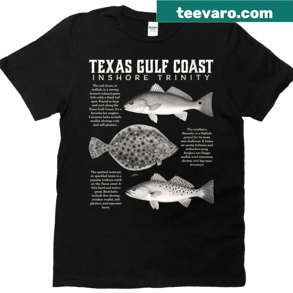 Fishing-themed t-shirt with Texas Gulf Coast design