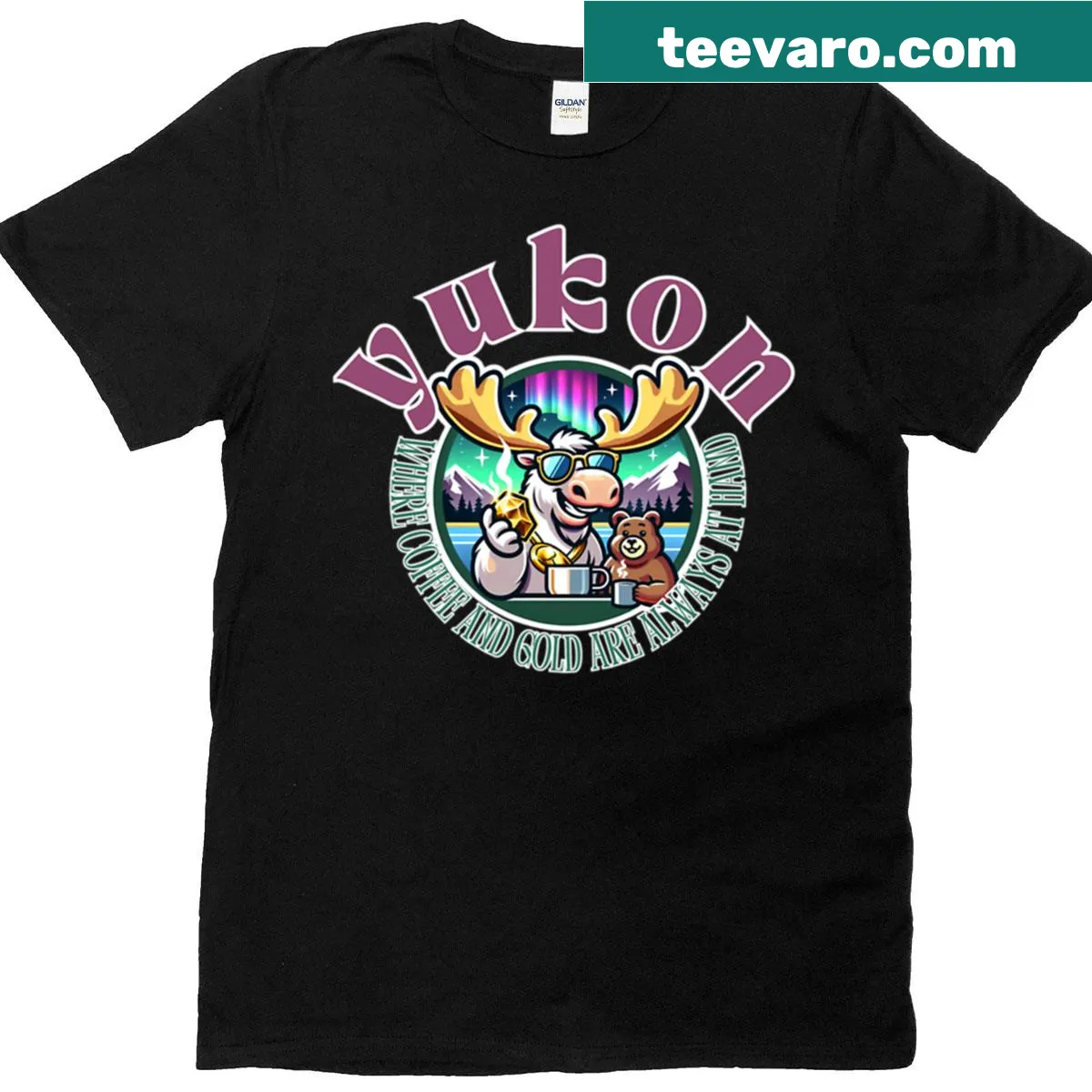 Yukon graphic tee capturing the spirit of adventure — on a men's t-shirt