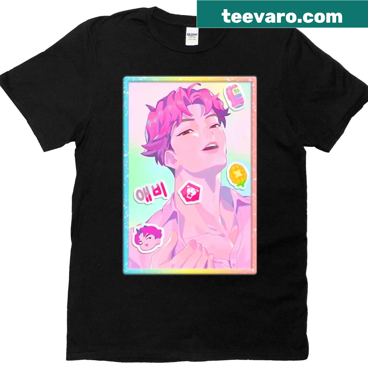Bold typography T-shirt featuring 'Abby Saja' — on a men's t-shirt