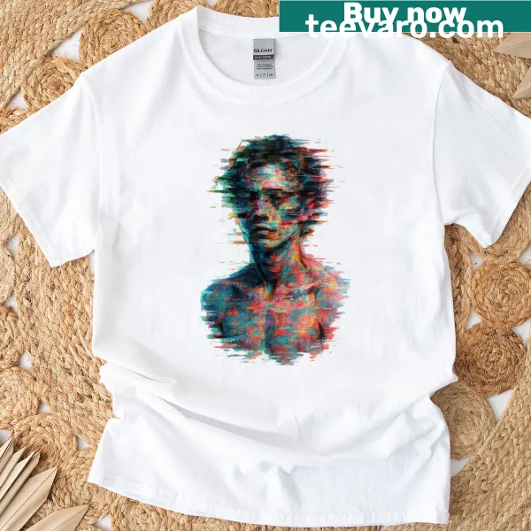 Abstract portrait design on a modern t-shirt.