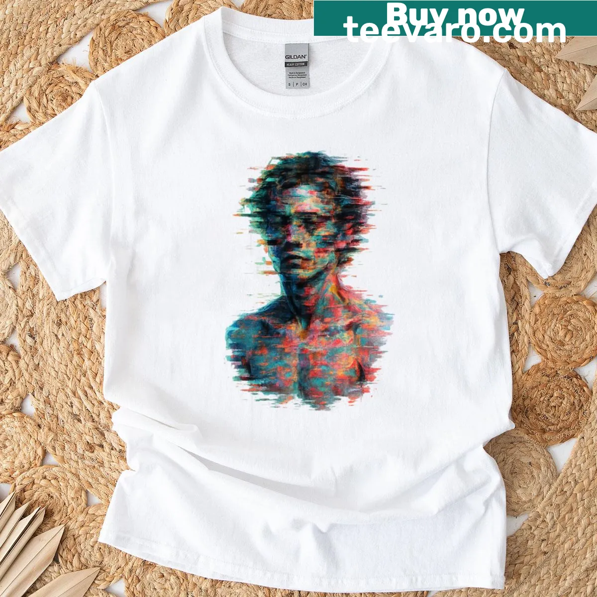 Abstract portrait design on a modern t-shirt. — on a men's t-shirt