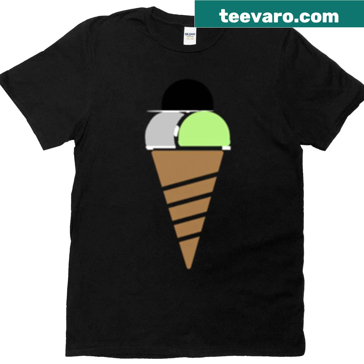 Playful ice cream illustration T-shirt promoting agender identity — on a men's t-shirt