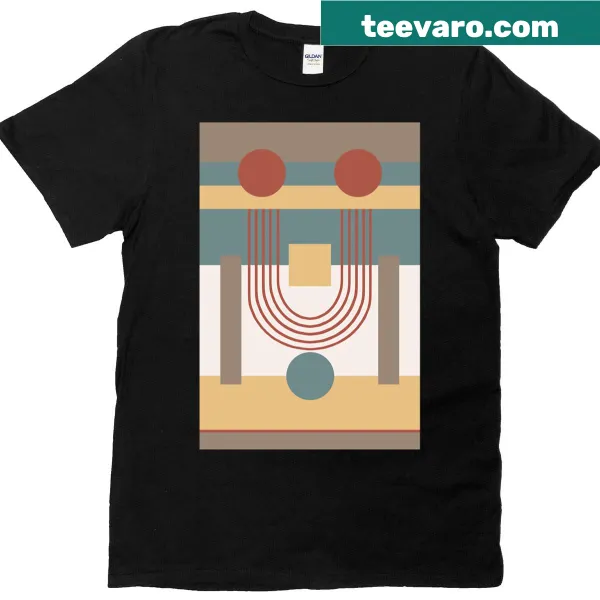 Minimalist line art balancing act illustration on a t-shirt