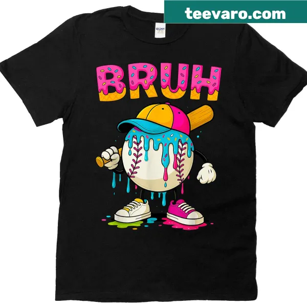 T-shirt featuring a playful baseball and ice cream graphic for boys