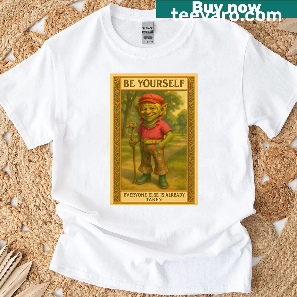 Inspirational typography t-shirt with the quote about being yourself. — on a men's t-shirt
