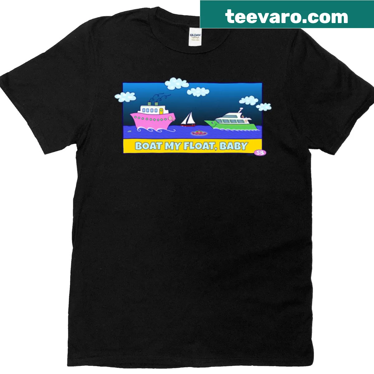 Playful illustration of boats on a T-shirt — on a men's t-shirt