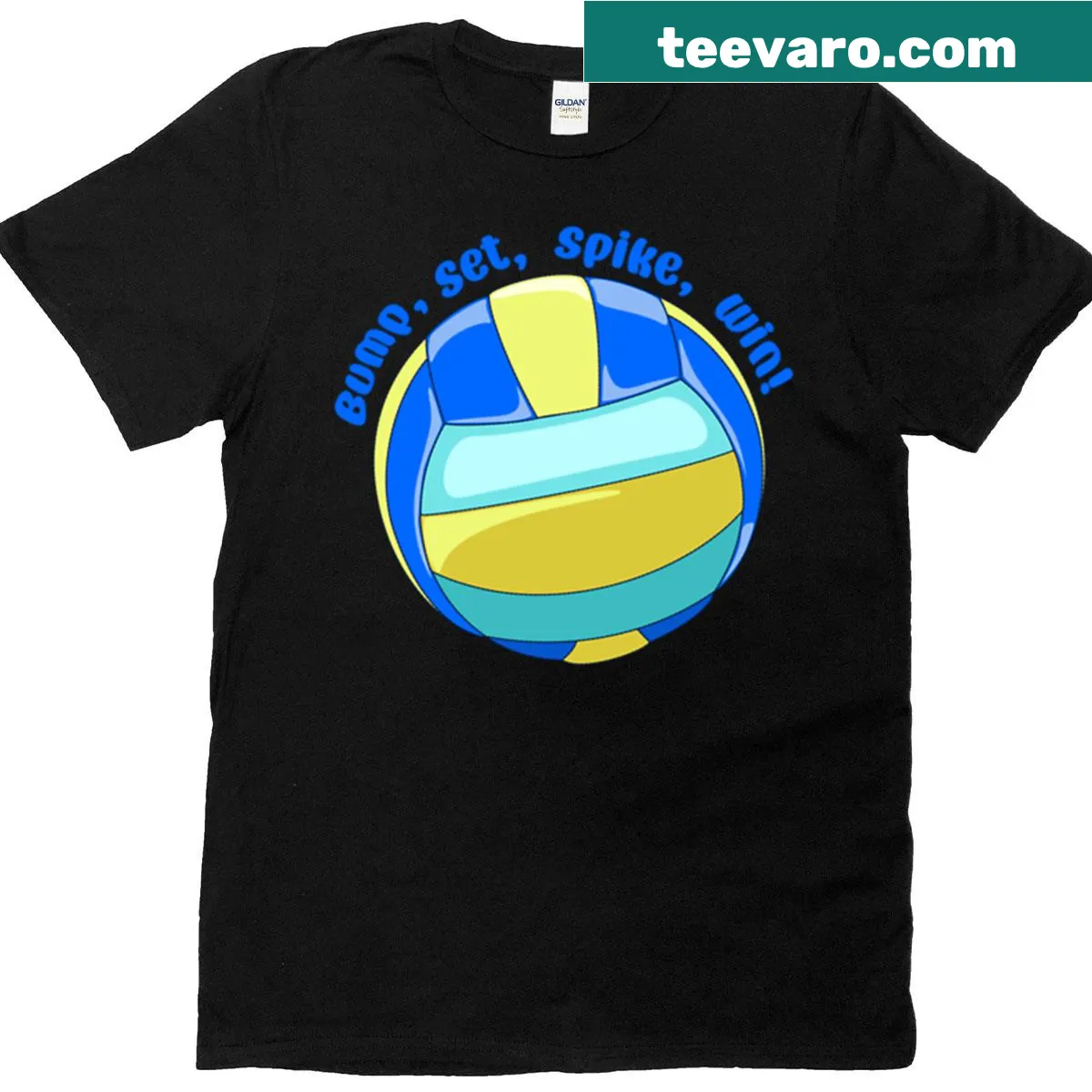 Volleyball-themed t-shirt with motivational phrases about the sport — on a men's t-shirt