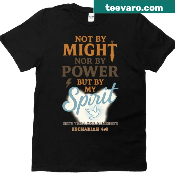 Inspirational t-shirt featuring the phrase 'By My Spirit' in bold typography
