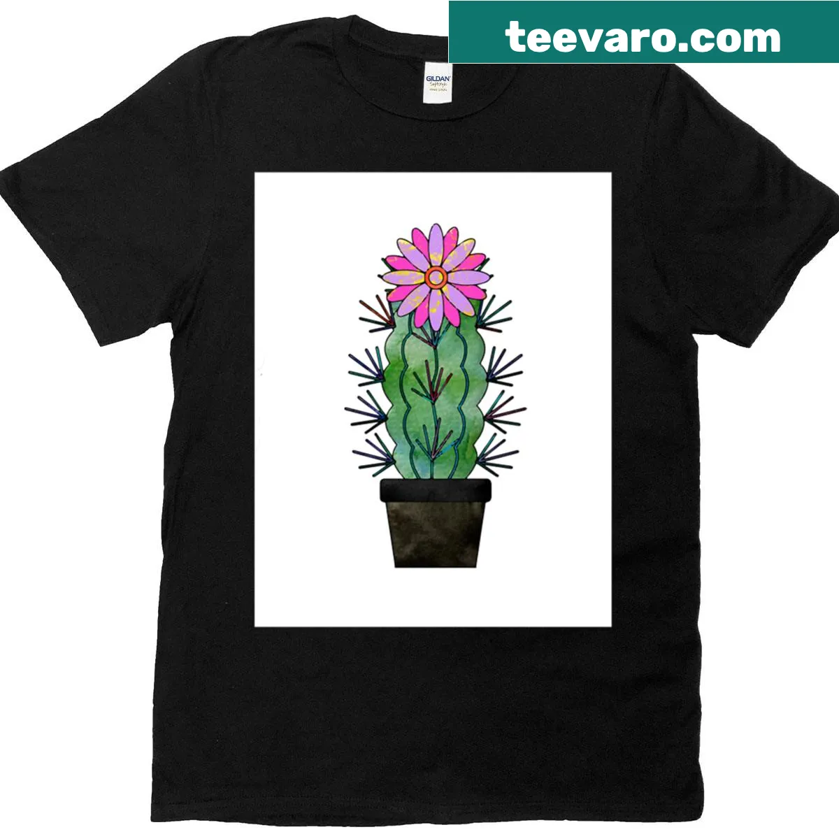 Cute cactus illustration t-shirt featuring a charming design — on a men's t-shirt