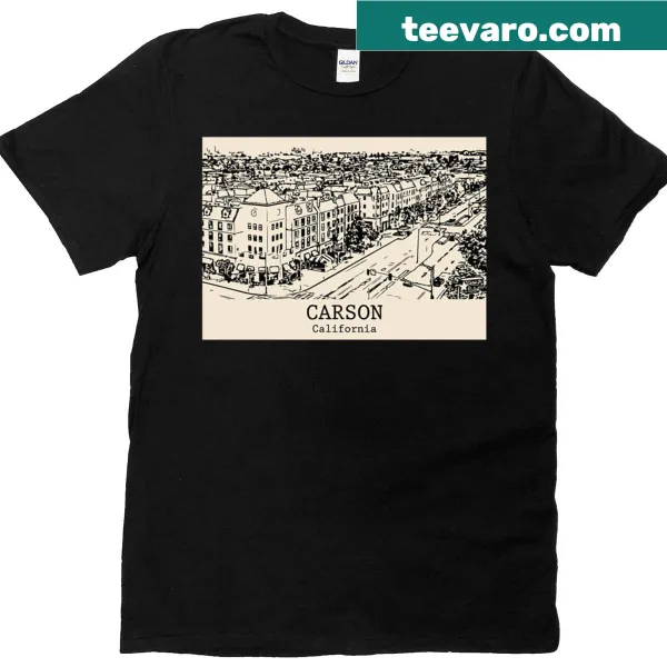 Simple text shirt featuring Carson, California