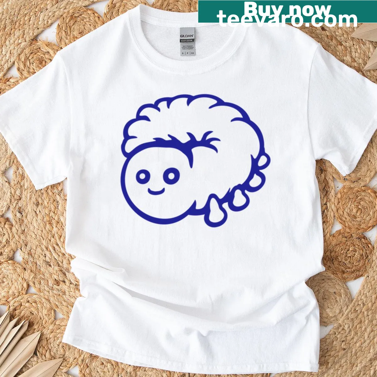 Cute cartoon caterpillar T-shirt with an eating theme — on a men's t-shirt