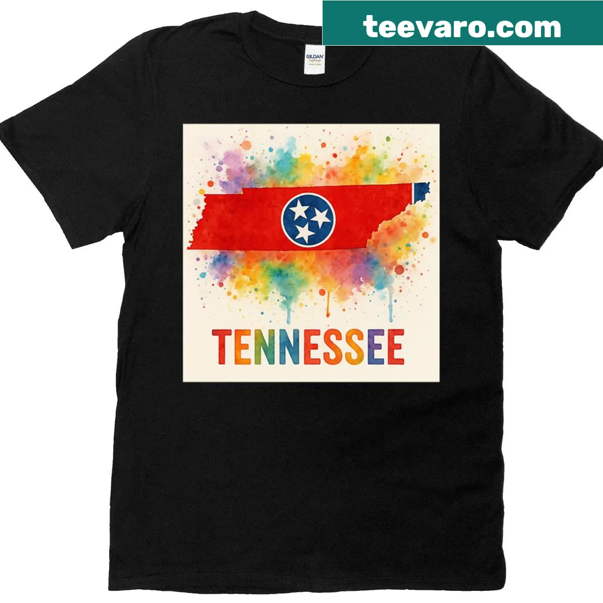Watercolor T-shirt paying tribute to Tennessee's landscapes — on a men's t-shirt