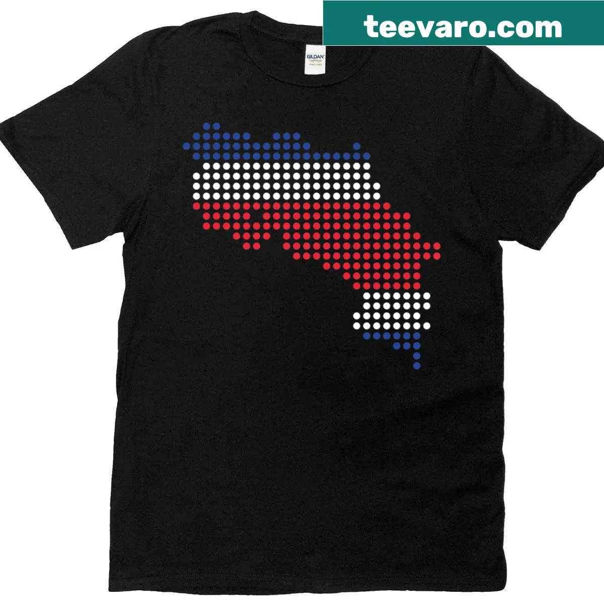 Artistic map design of Costa Rica on a T-shirt — on a men's t-shirt