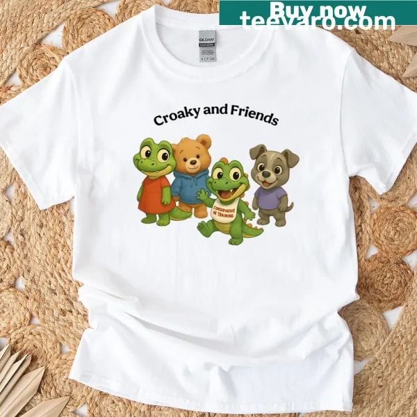 Cute cartoon animal characters design on a kids' t-shirt.