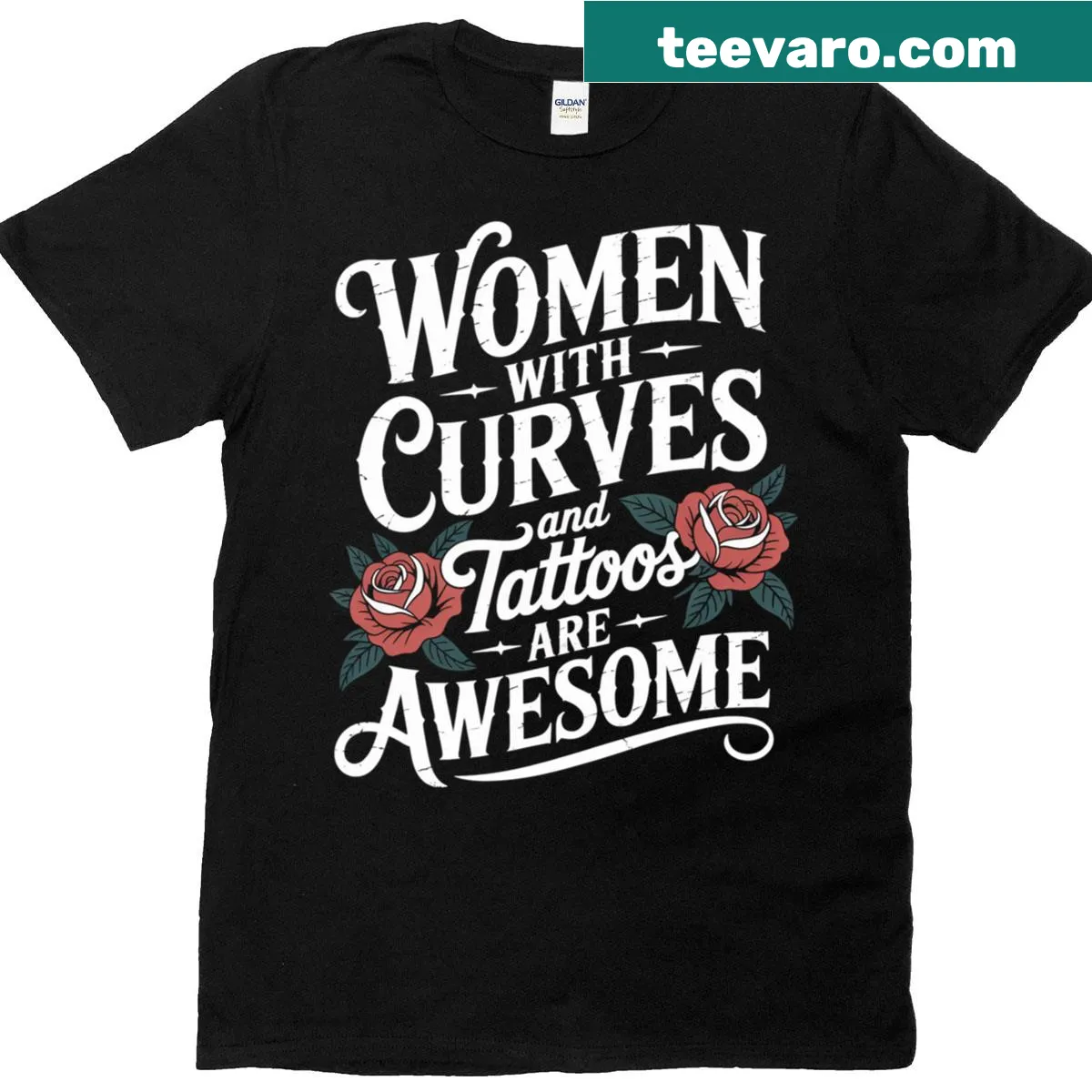 Tattooed girl graphic on a t-shirt celebrating body art — on a men's t-shirt
