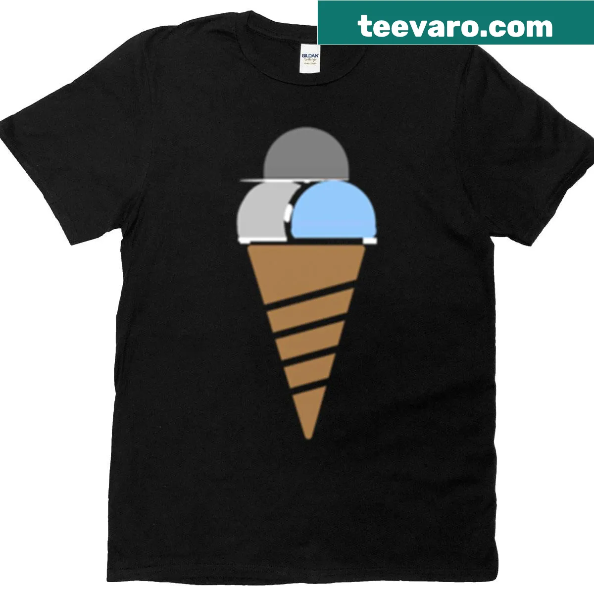 Whimsical ice cream illustration with the term Demiboy on a T-shirt — on a men's t-shirt