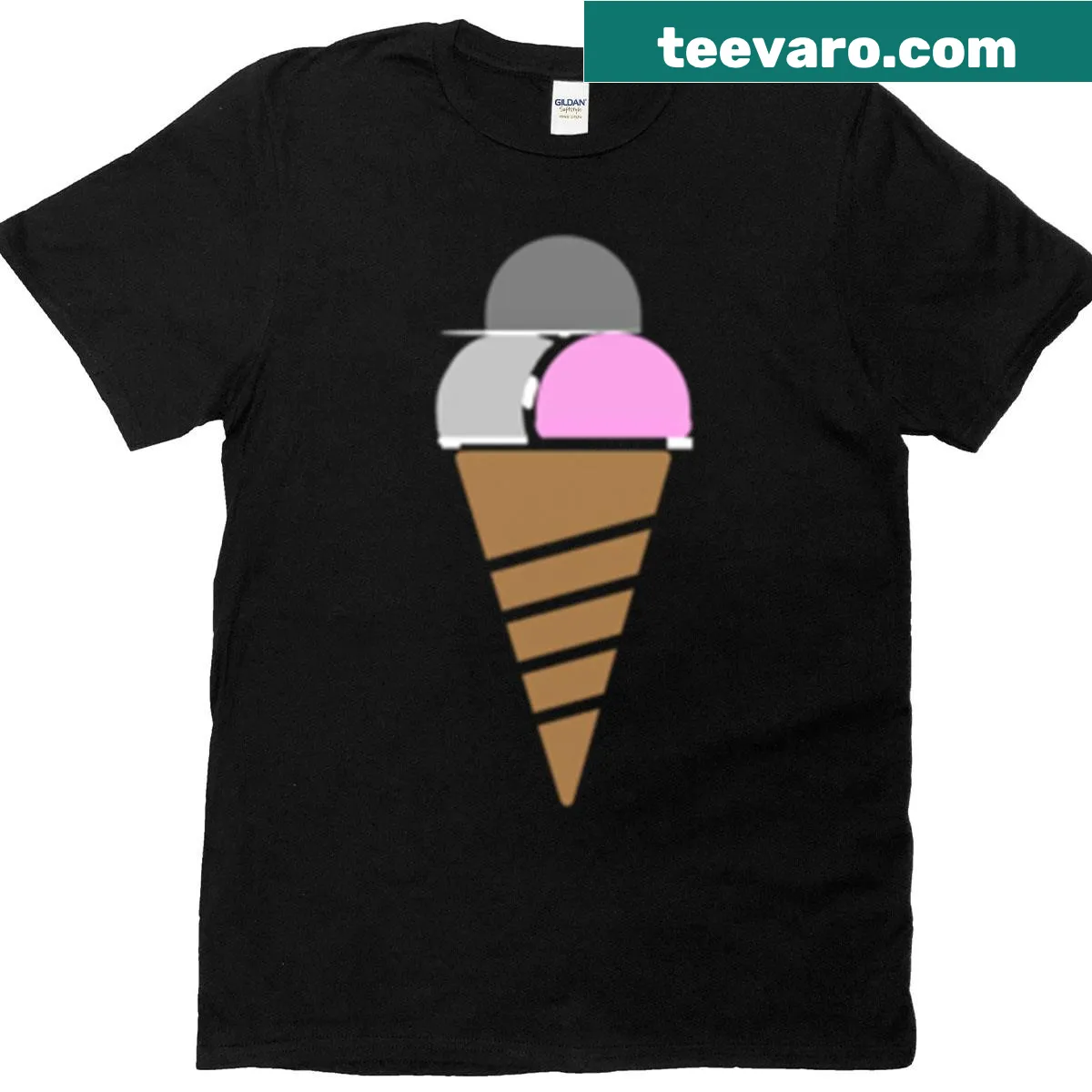 Illustration of ice cream celebrating demigirl identity — on a men's t-shirt
