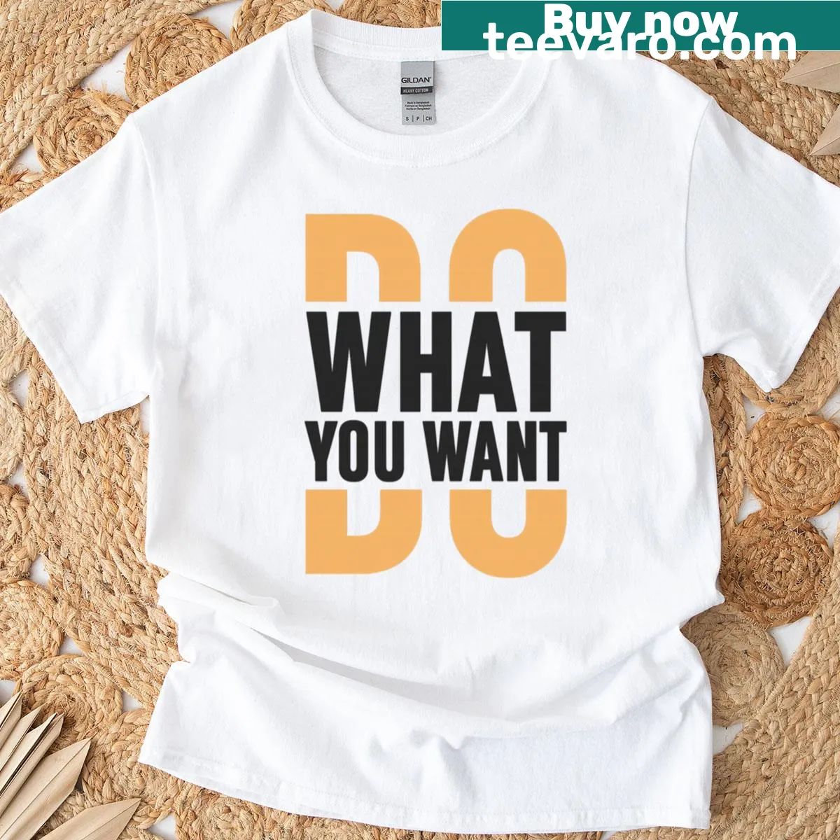 Inspirational T-shirt with the phrase 'Do What You Want' in bold typography — on a men's t-shirt