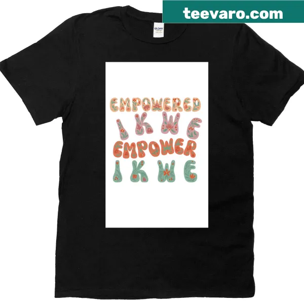 Floral typography design with the word Ikwe on a T-shirt