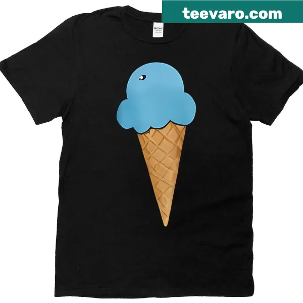 Cute t-shirt featuring a blue ice cream cone illustration