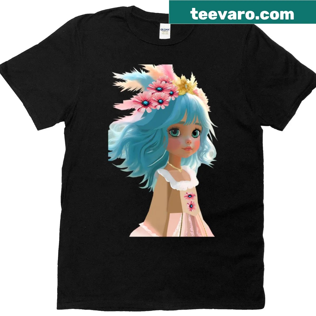 Whimsical flower fairy design T-shirt for fantasy lovers — on a men's t-shirt
