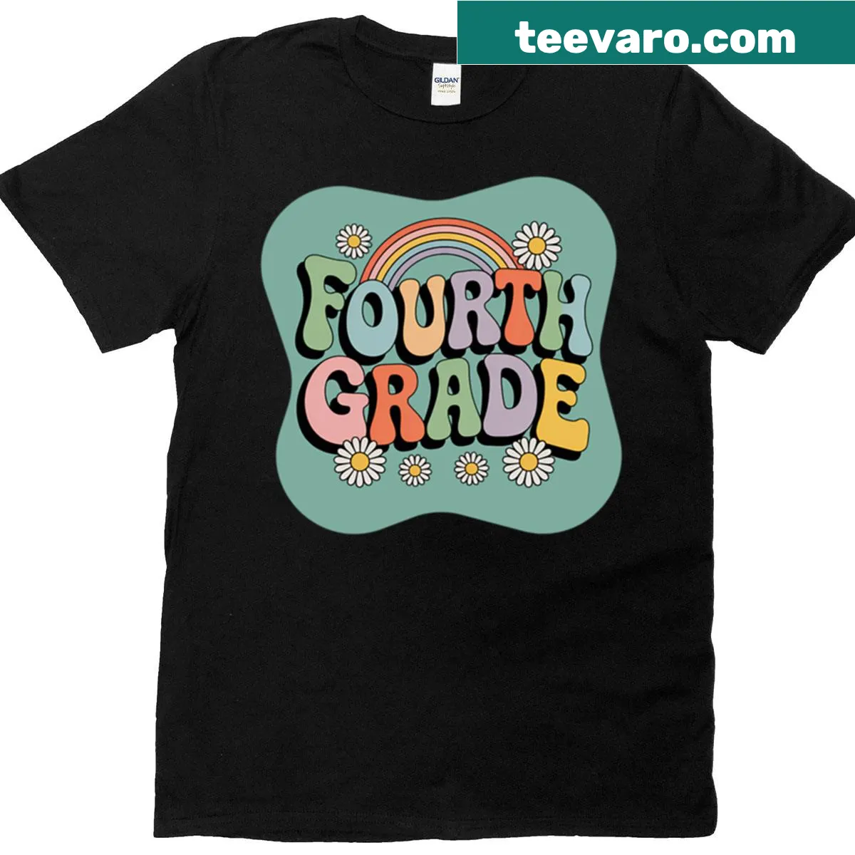 Fourth Grade T-shirt featuring cheerful typography for students — on a men's t-shirt