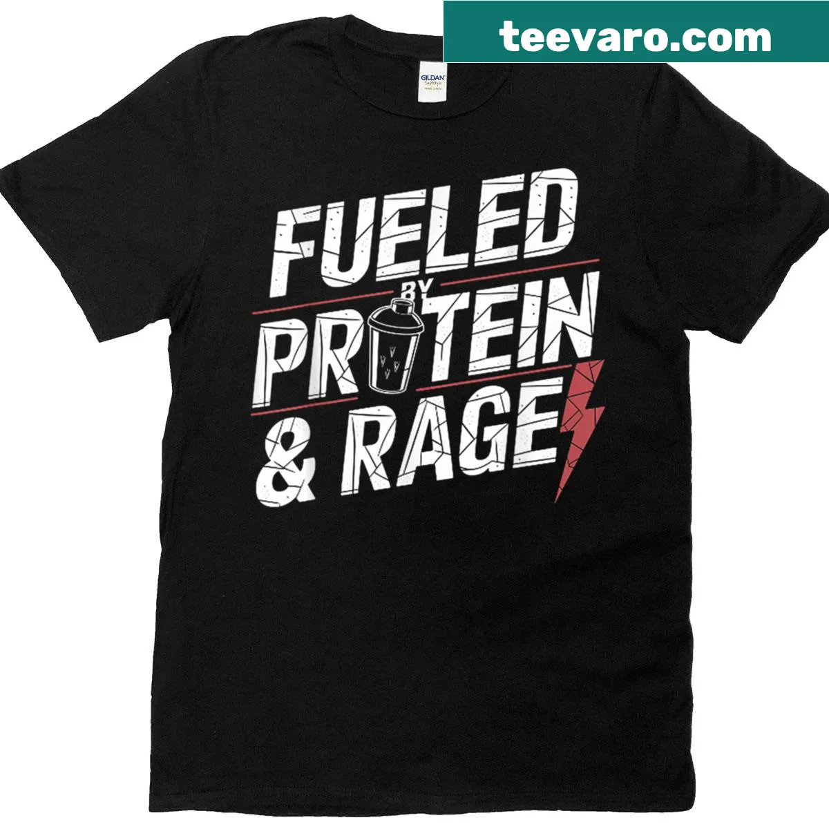 Bold fitness theme T-shirt with motivational slogan — on a men's t-shirt