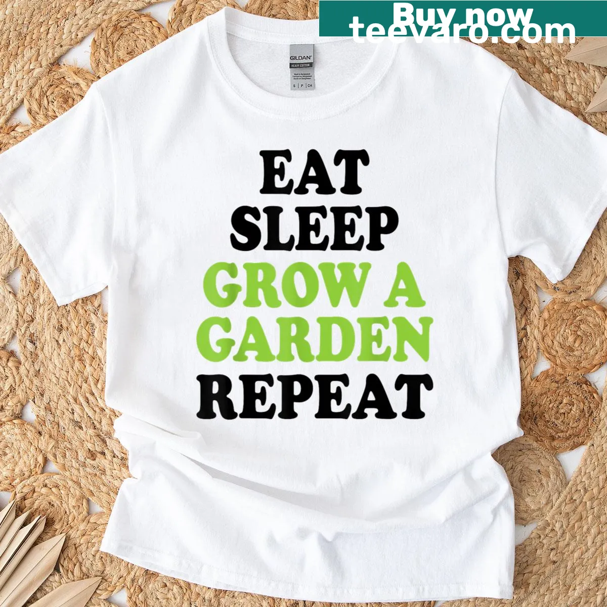 Gardening and gaming quote on a humorous t-shirt — on a men's t-shirt