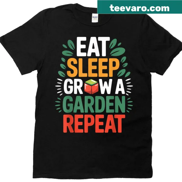Humorous gamer t-shirt featuring gardening slogan and playful design