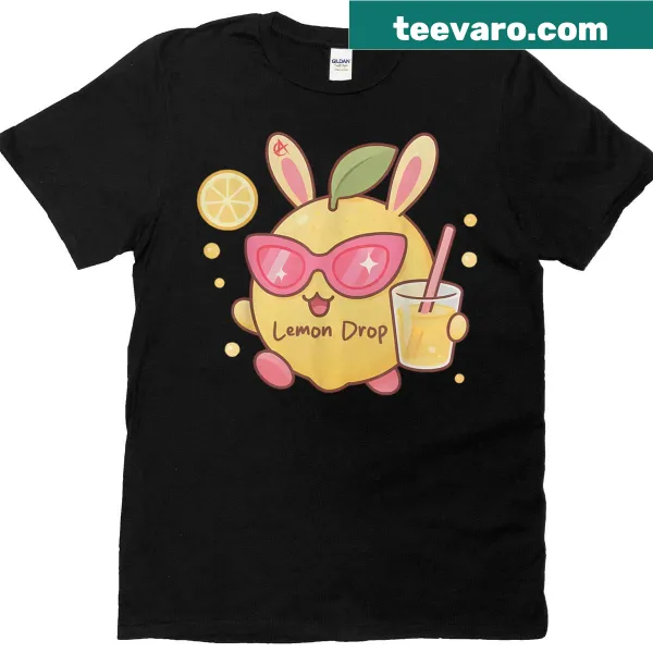Whimsical lemon drop graphic on a playful t-shirt