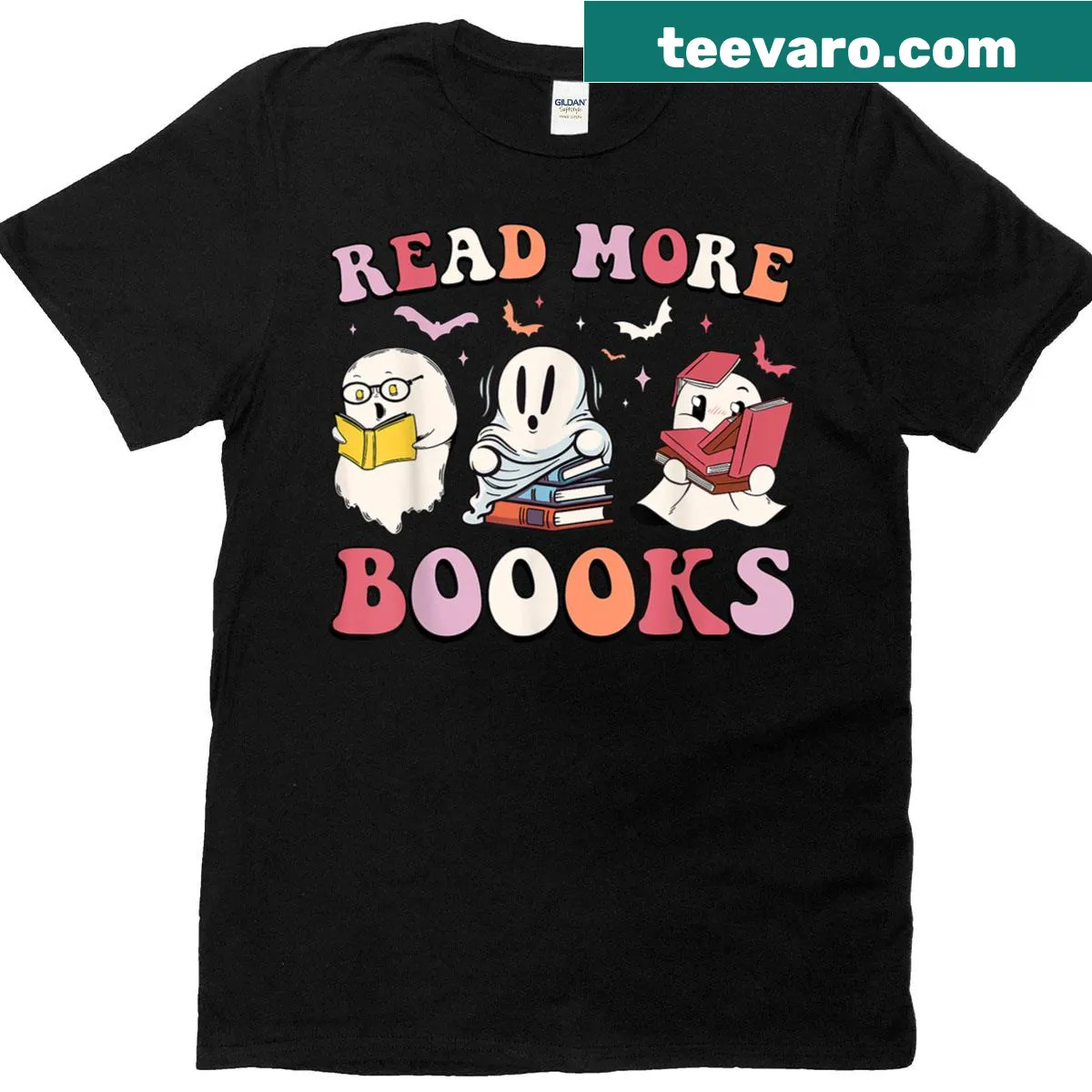 Funny Halloween-themed tee for teachers and librarians — on a men's t-shirt