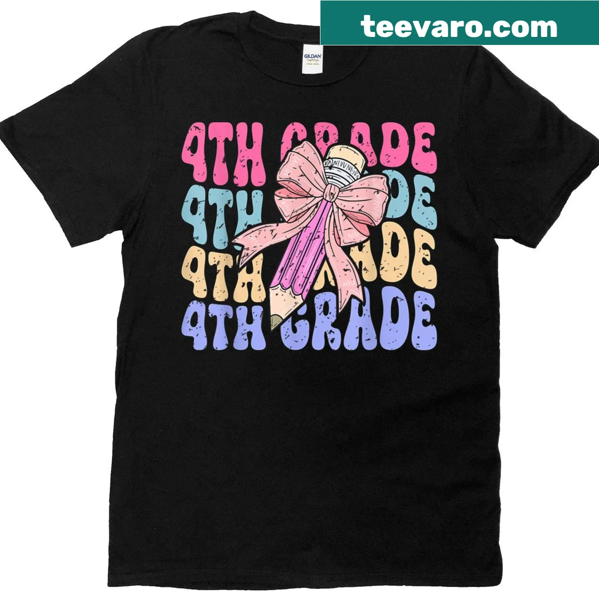 T-shirt for 4th graders featuring groovy designs for back to school. — on a men's t-shirt