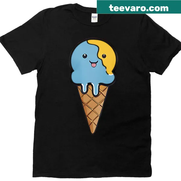 Kawaii ice cream t-shirt featuring a whimsical ice cream cone design