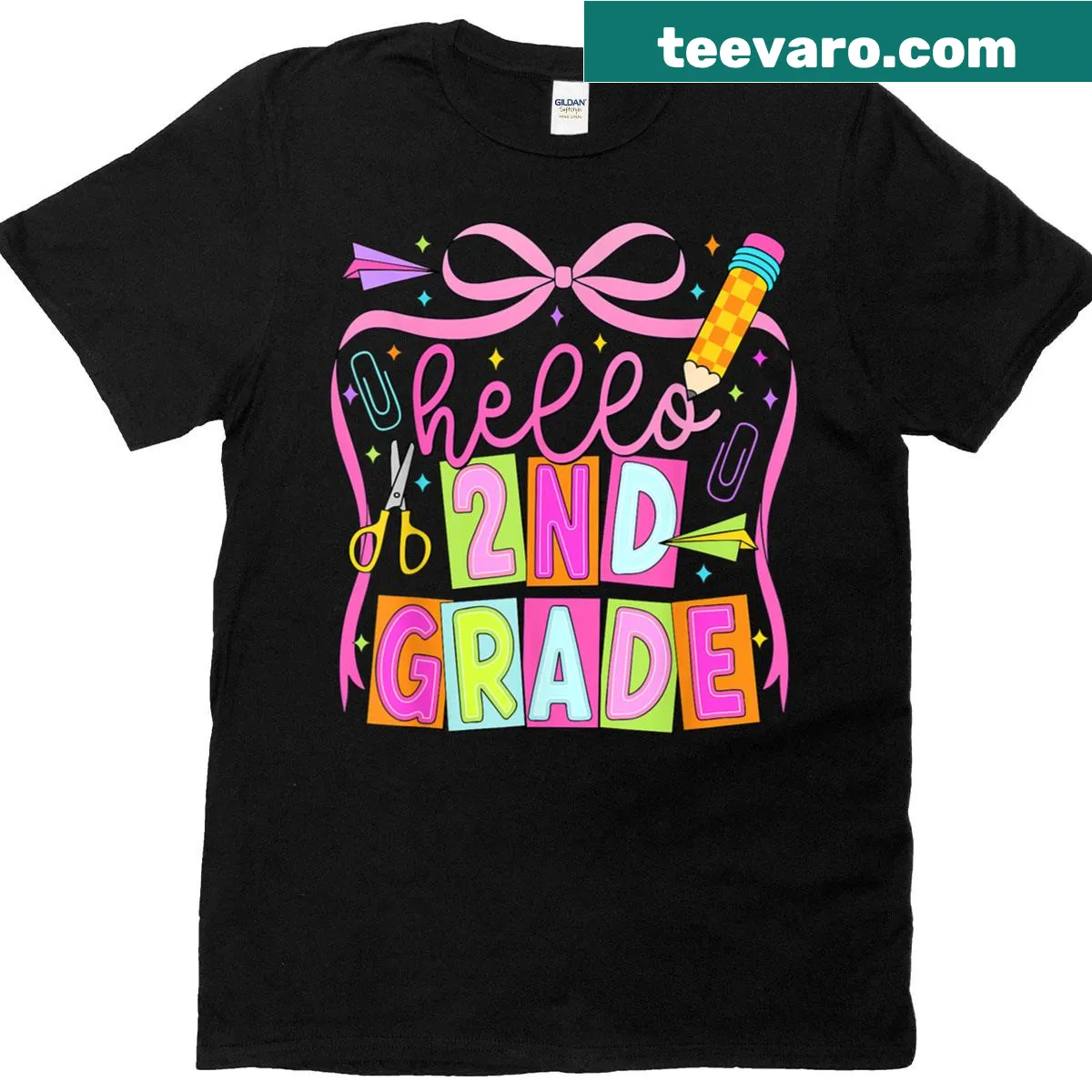 Illustrative design celebrating 2nd grade vibes on a teacher's t-shirt — on a men's t-shirt