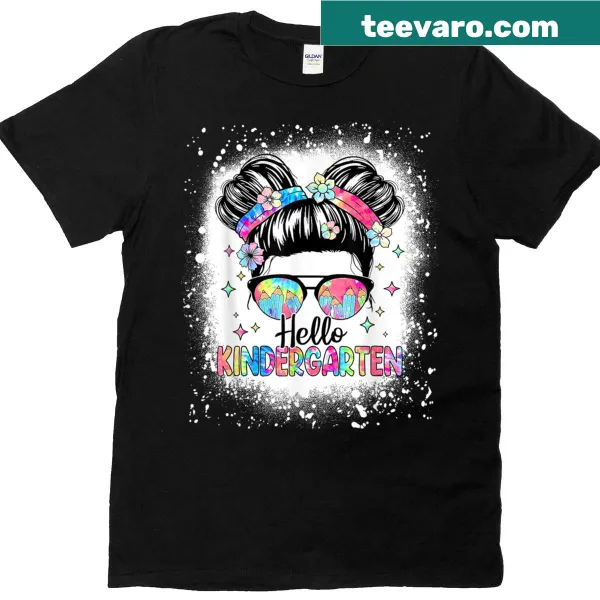 Cute graphic t-shirt for kids featuring messy bun girl