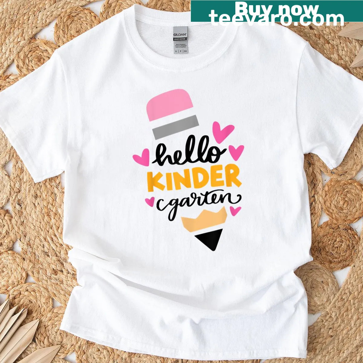 Cute back-to-school t-shirt for kids with pencil hearts design — on a men's t-shirt