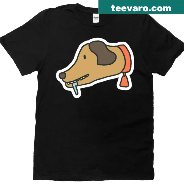 Playful hungry dog graphic on a t-shirt