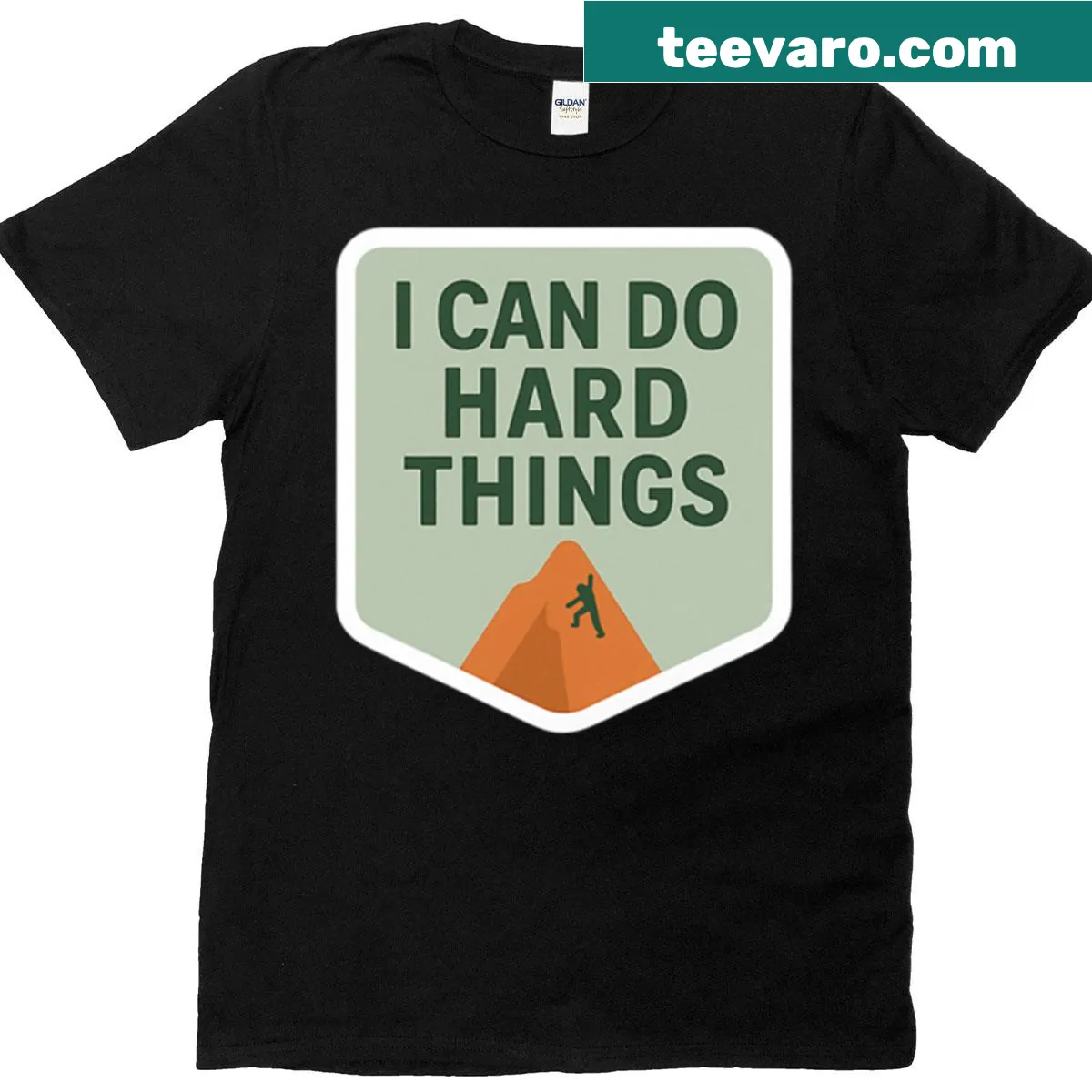 Motivational t-shirt featuring the phrase 'I Can Do Hard Things' — on a men's t-shirt